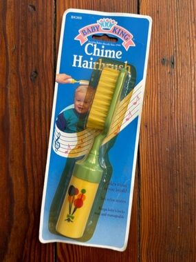 NOS Vintage 90s Babyking Chime Hairbrush musical brush Regent Baby